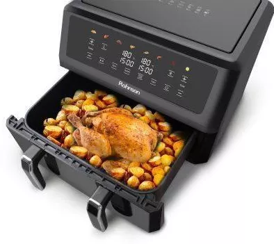 Air Fryer Rohnson R-2864 με Διπλό Αποσπώμενο Κάδο 10.4lt Μαύρο
