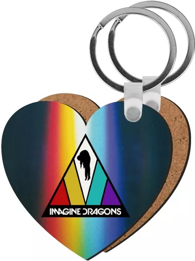 Μπρελόκ Imagine Dragons Ξύλινο Καρδιά MDF