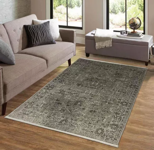 Χαλί Σαλονιού Vintage FL63A Vizon 160x220cm Γκρι