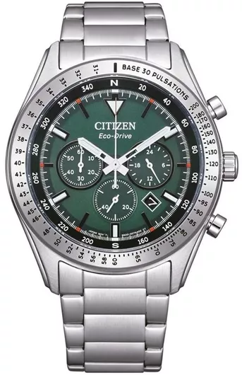 Ανδρικό Ρολόι Citizen Eco-Drive Chronograph με Μεταλλικό Μπρασελέ Ασημί