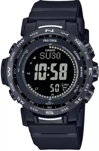 Ανδρικό Ρολόι Casio Protrek Tough Solar Χρονογράφος με Λουράκι από Καουτσούκ Μαύρο