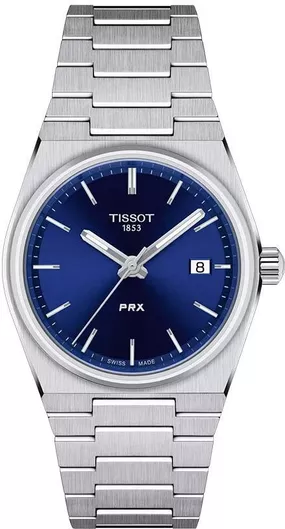 Ανδρικό Ρολόι Tissot T-Classic PRX 35 με Μεταλλικό Μπρασελέ Ασημί