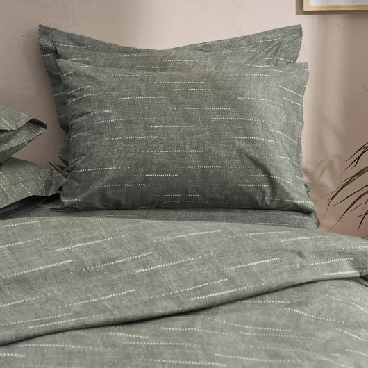 Σετ Μαξιλαροθήκες Charalambidis Textiles Βαμβάκι & Πολυεστέρας Ριγέ 52x72cm Χακί