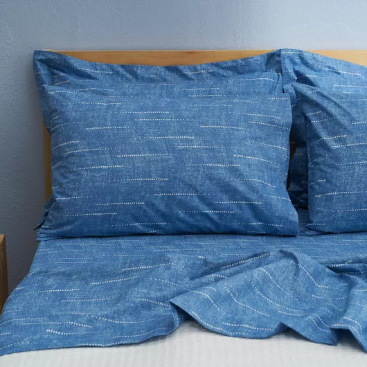 Σετ Μαξιλαροθήκες Charalambidis Textiles Βαμβάκι & Πολυεστέρας Ριγέ 52x72cm Μπλε