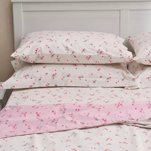 Σετ Μαξιλαροθήκες Charalambidis Textiles Βαμβάκι & Πολυεστέρας Floral 52x72cm Ροζ