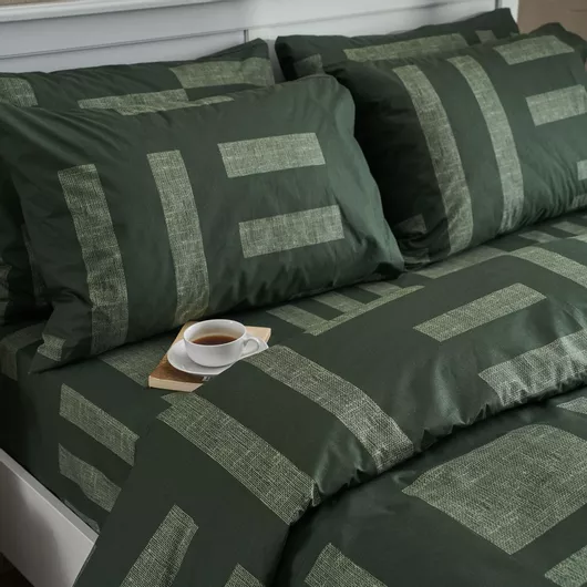 Σετ Μαξιλαροθήκες Charalambidis Textiles Βαμβάκι & Πολυεστέρας Γεωμετρικό 52x72cm Πράσινο