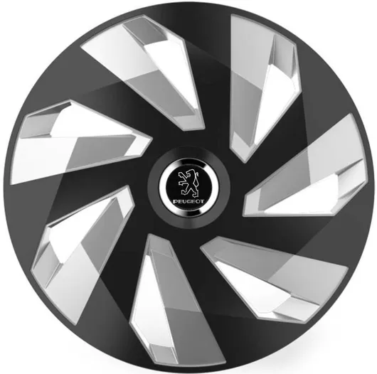 Τάσια Αυτοκινήτου Versaco Stratos Vector CBX 14" με Σήμα Peugeot Σετ 4τμχ Μαύρο