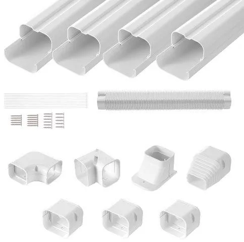 Κανάλι Καλωδίων Vevor Mini Split BSKSQFTSKDGX6NH9BV0 για Κλιματιστικά 483x7.5x6cm Λευκό 