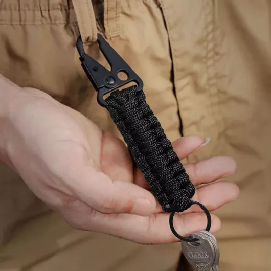 Μπρελόκ Paracord Carabiner Μαύρο