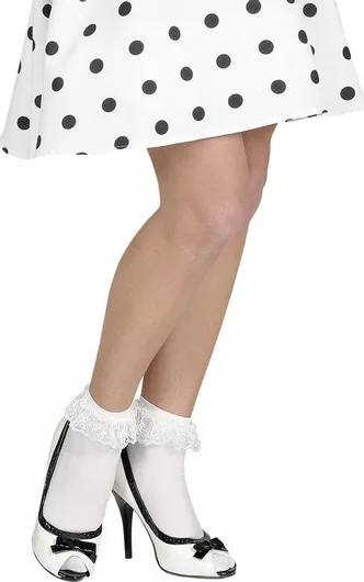 Αποκριάτικο Αξεσουάρ Κάλτσες με Δαντέλα 70Den Λεύκό