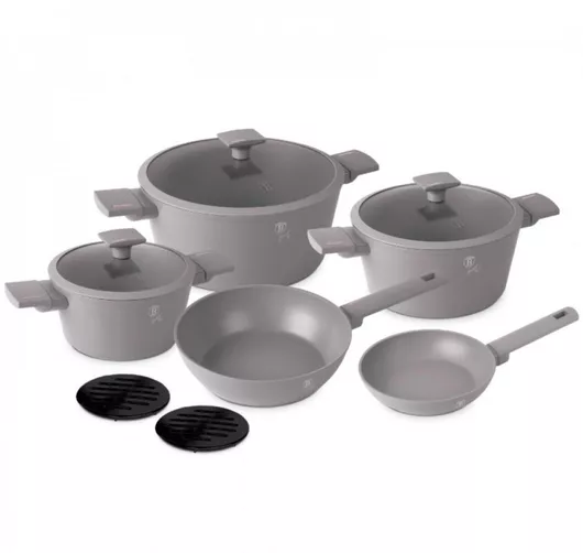 Σετ Κατσαρόλες Berlinger Haus με Tριπλή Επίστρωση Titan 10τμχ Taupe