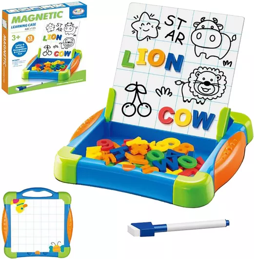 Πίνακας Toymarkt Μαγνητικός/Μαρκαδόρου 28x28cm Σετ 53τμχ για 3+ Ετών