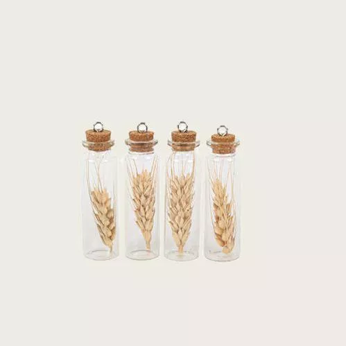 Γούρι για το Σπίτι Beauty Home με Αποξηραμένο Στάχυ Σετ 4τμχ 2x2x8cm Μπεζ