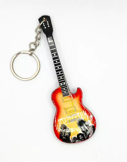 Μπρελόκ Titos Shop Κιθάρα LED Zeppelin Lkr996 με Μαγνήτη Ξύλινο Πολύχρωμο