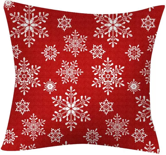 Χριστουγεννιάτικη Διακοσμητική Μαξιλαροθήκη Borea Home Textiles Χιονονιφάδα Τετράγωνο 45x45cm Κόκκινο