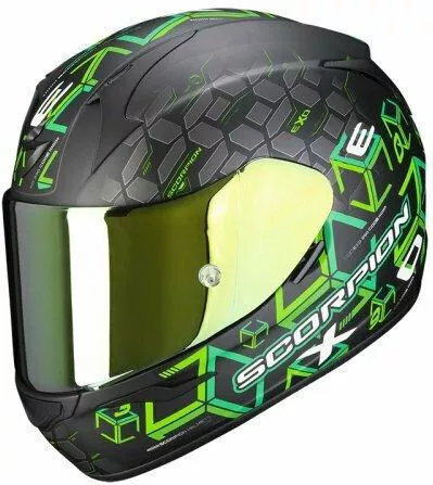 Κράνος Μηχανής Scorpion EXO 390 CUBE Full Face S Mat Μαύρο/Πράσινο 