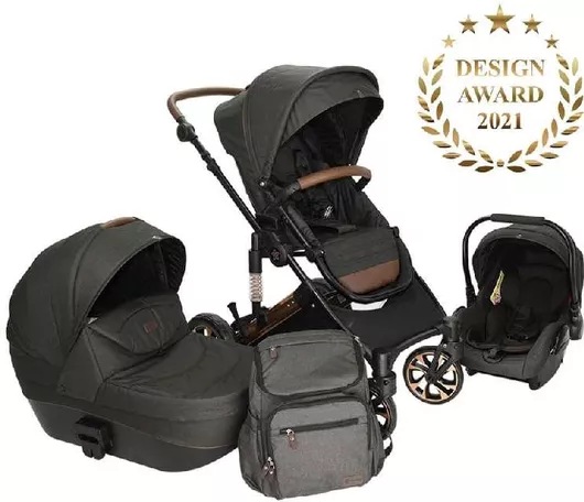 Καρότσι 3 σε 1 Μωρού Bebe Stars Belize από Νεογέννητο Graphite