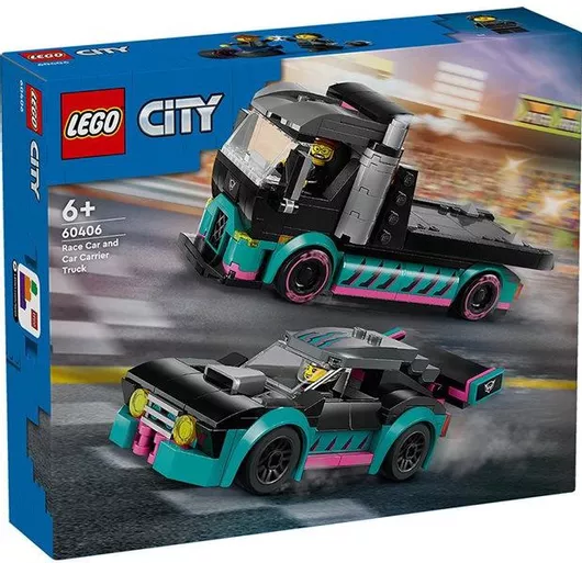 Lego Λαμπάδα Lego City Race Car Car Carrier Truck #60406 για 6+ Ετών
