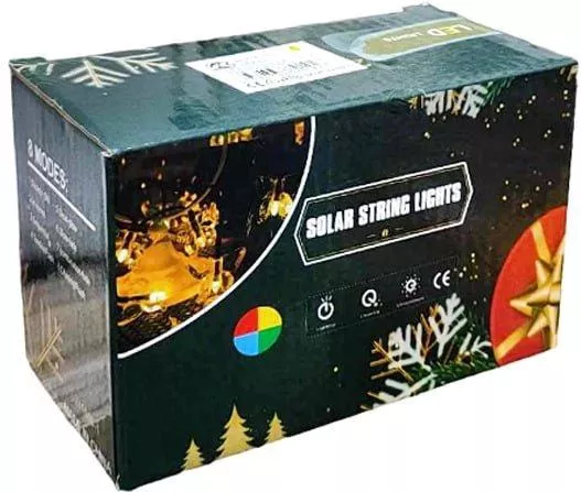 Χριστουγεννιάτικα Ηλιακά Λαμπάκια με Φωτοβολταϊκό Πάνελ 6.5m Ψυχρό Χρώμα 