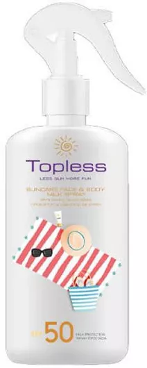 Αντηλιακή Κρέμα Προσώπου & Σώματος Topless Suncare SPF50 σε Spray 250ml
