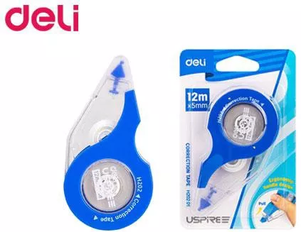 Διορθωτική Ταινία Deli 5mmx12m Uspire Σκούρο Μπλε