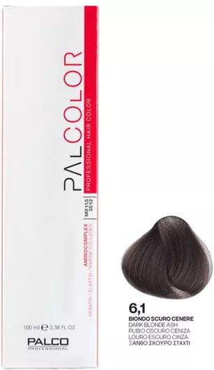 Μόνιμη Βαφή Μαλλιών Palco Professional Palcolor 6.1  Ξανθό Σκούρο Σταχτί 100ml