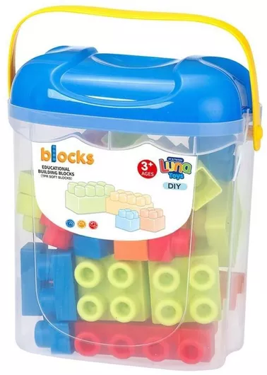Τουβλάκια Luna Toys Blue Basket Σετ 40τμχ για 3+ Ετών