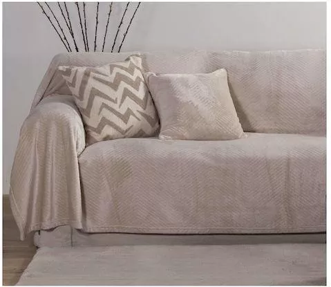 Ριχτάρι Τριθέσιου Καναπέ Nef-Nef Homeware Dakari 180x300cm Ecru