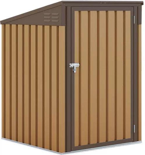 Αποθήκη Κήπου Μεταλλική Γαλβανιζέ Polly Καφέ με Μονή Πόρτα & Αεραγωγό Μ1xΠ1xΥ1.3m