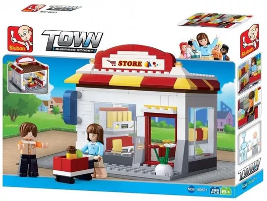 Τουβλάκια Sluban Town Small Grocer Σετ 186τμχ για 6+ Ετών