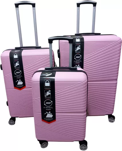 Βαλίτσες Ταξιδίου Σετ Felbags F1203 Σετ 3τμχ Μεγάλη / Μεσαία / Καμπίνας Ροζ