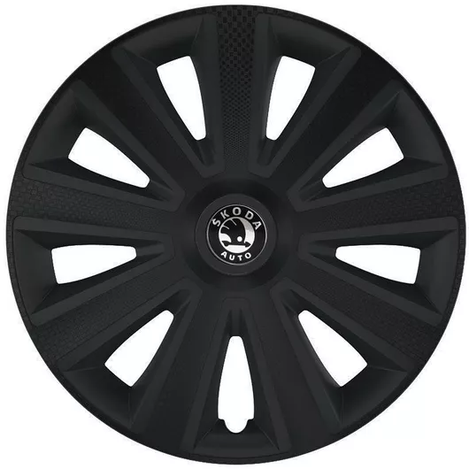 Τάσια Αυτοκινήτου Versaco Aviator Καρμπόν με Σήμα Skoda 15" Σετ 4τμχ Μαύρο