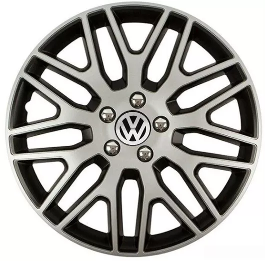 Τάσια Αυτοκινήτου Versaco Dakar NC με Σήμα Volkswagen 14" Σετ 4τμχ Ασημί / Μαύρο