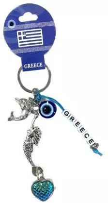 Μπρελόκ "Greece" 16cm Ασημί