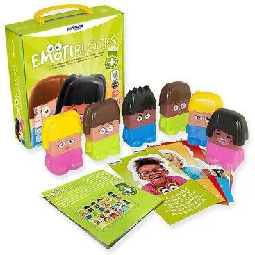 Τουβλάκια Miniland EmotiBlocks από Πλαστικό Σετ 18τμχ για 2+ Ετών