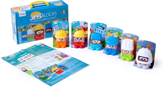 Τουβλάκια Miniland JobBlocks από Πλαστικό Σετ 18τμχ για 2+ Ετών