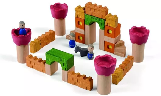 Τουβλάκια Plan Toys Κάστρο από Ξύλο Σετ 35τμχ για 3+ Ετών