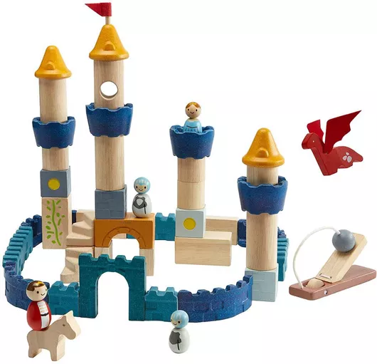 Τουβλάκια Plan Toys Κάστρο από Ξύλο Σετ 35τμχ για 3+ Ετών