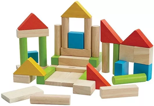 Τουβλάκια Plan Toys Κάστρο από Ξύλο Σετ 40τμχ για 2+ Ετών