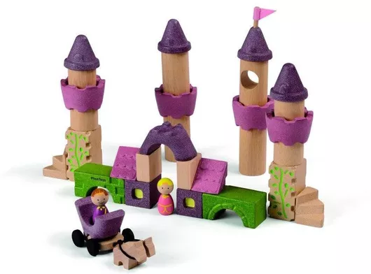 Τουβλάκια Plan Toys Κάστρο από Ξύλο Σετ 47τμχ για 3+ Ετών