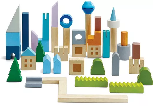 Τουβλάκια Plan Toys Πόλη από Ξύλο Σετ 45τμχ για 3+ Ετών