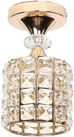 Πλαφονιέρα Οροφής Keskor Ε27 Μοντέρνο Μέταλλο / Κρύσταλλο 11.5x5x21cm Χρυσό