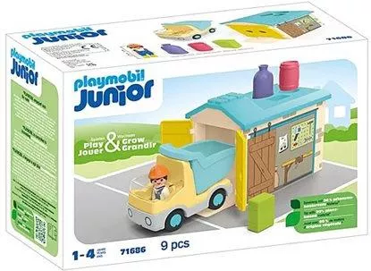 Playmobil Junior Ανατρεπόμενο Φορτηγό με Εργάτη για 1-4 ετών