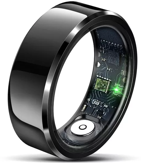 Smart Ring Techsuit R6 Αδιάβροχο με Παλμογράφο 18mm Μαύρο