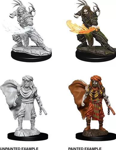 Unpainted Figures Wizkids Human Druid Male Nolzur Σετ 2τμχ