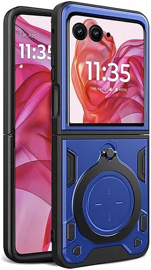 Θήκη Κινητού Back Cover Techsuit με Προστασία Κάμερας/Ring Holder για Motorola Razr 50 Ultra Πλαστικό Μπλε