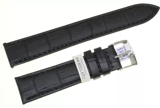 Λουράκι Ρολογιού Morellato Straps Bolle από Δέρμα Κροκό 20mm Μαύρο