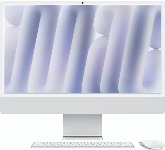 Apple iMac 24" 2024 M4 Chip 4.5K Retina Display M4-10-Core/10-core GPU/16GB/512GB SSD macOS INT UK Keyboard Ασημί
