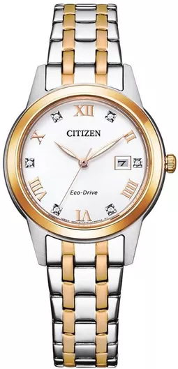 Γυναικείο Ρολόι Citizen Eco Drive με Μεταλλικό Μπρασελέ Χρυσό/Ασημί