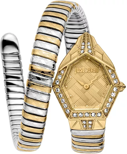 Γυναικείο Ρολόι Just Cavalli Signature με Μεταλλικό Μπρασελέ Χρυσό/Ασημί